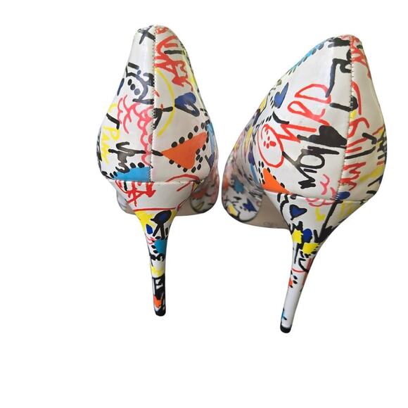 Rouge Helium Size 8M stiletto pump heel graffiti party datenight artist - Picture 6 of 10